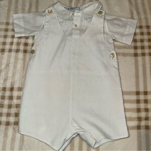 Feltman Bros Boys White Dressy Shortalls 6m